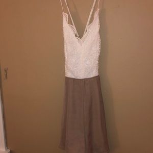 White and Beige Romper